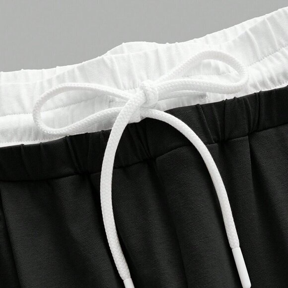 Black and White Casual Women's Sport Knit Tank Top & Sweatpants - Picture 10 of 10